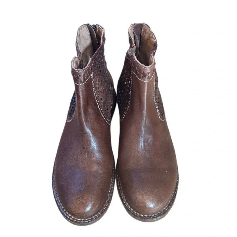 Bed Stu Women's Baylene Teak Driftwood‎ Leather Ankle Moto Bootie, Size 7